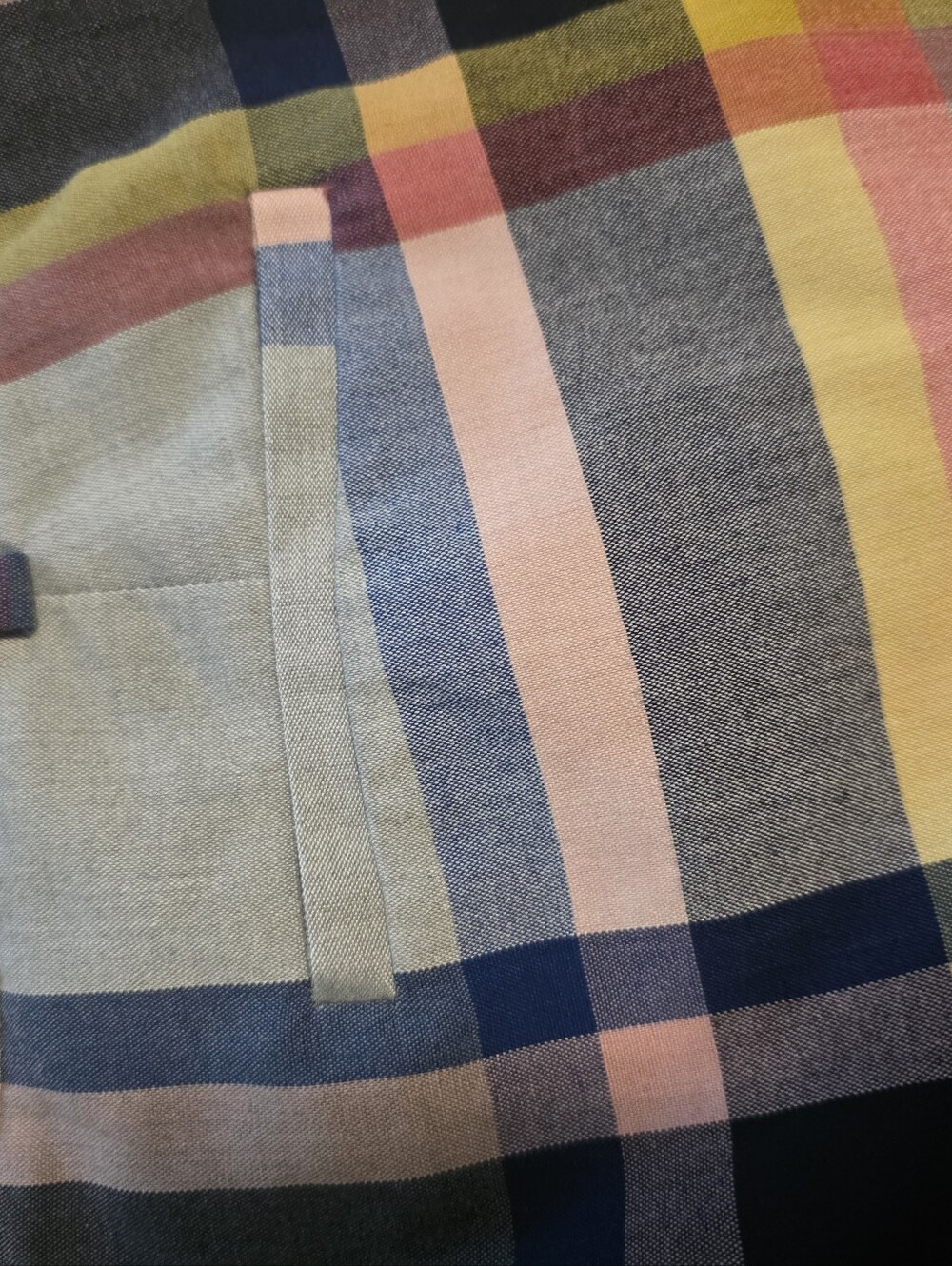 7th Avenue Design Studio New York And Company Plaid Pants. Blue, Pink, & Yellow - Picture 5 of 9